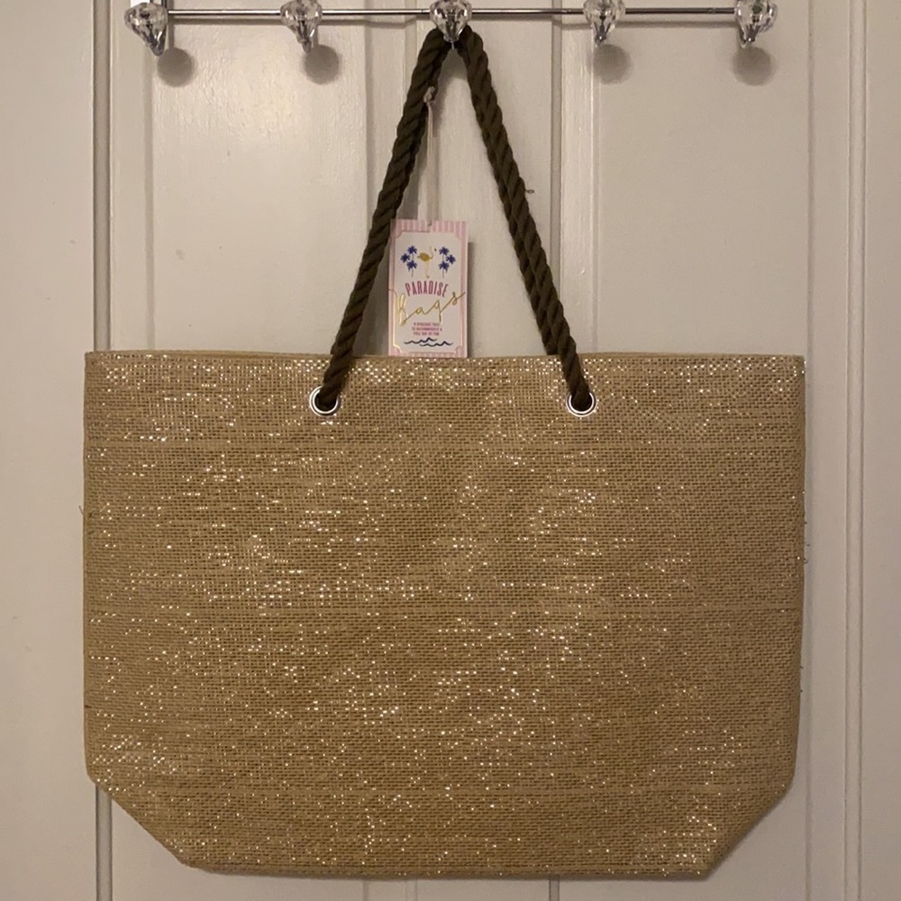 ❌SOLD❌ NWT Paradise Bags - Tan/Neutral Starfish Shoulder Tote Bag Beach Bag - Picture 3 of 9
